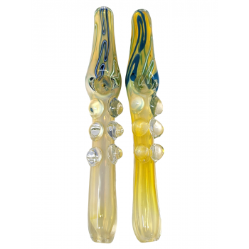 8" Gold Fumed Multi Marble Stretched Line Steamroller Hand Pipe - (Pack of 2) [STJ104]